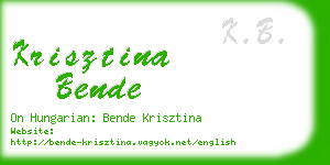 krisztina bende business card